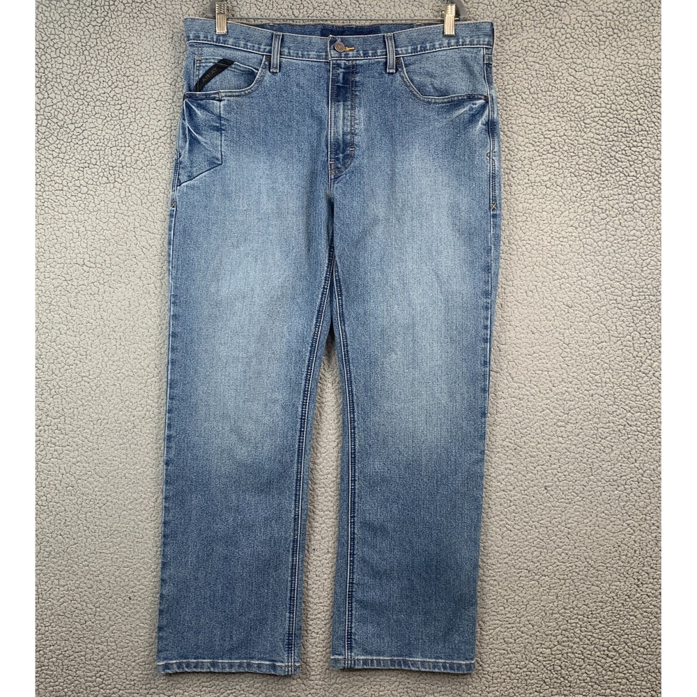 Ariat Jeans Mens 38x31 Blue Medium Wash Loop Relaxed Boot Bootcut Denim Western